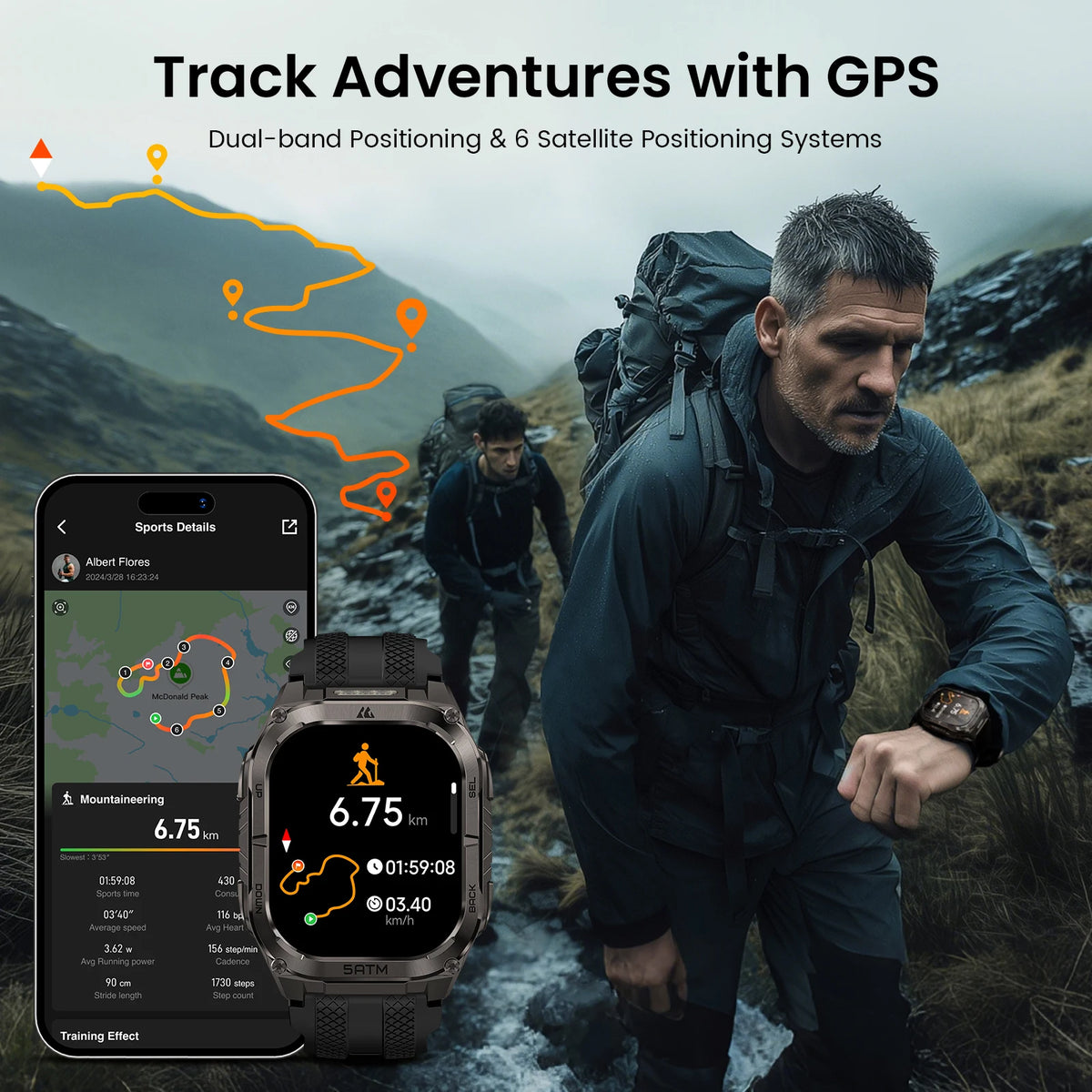 Kospet Tank M4C Advanced Gps Smartwatch For Men 5Atm Waterproof