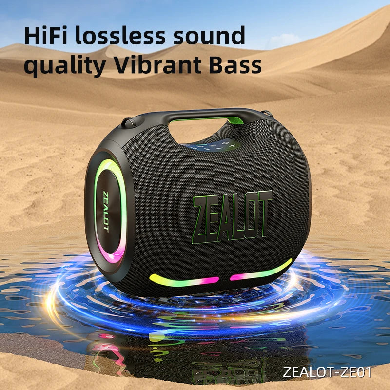 Zealot 120W Portable Bluetooth Speaker TWS Subwoofer Waterproof HiFi