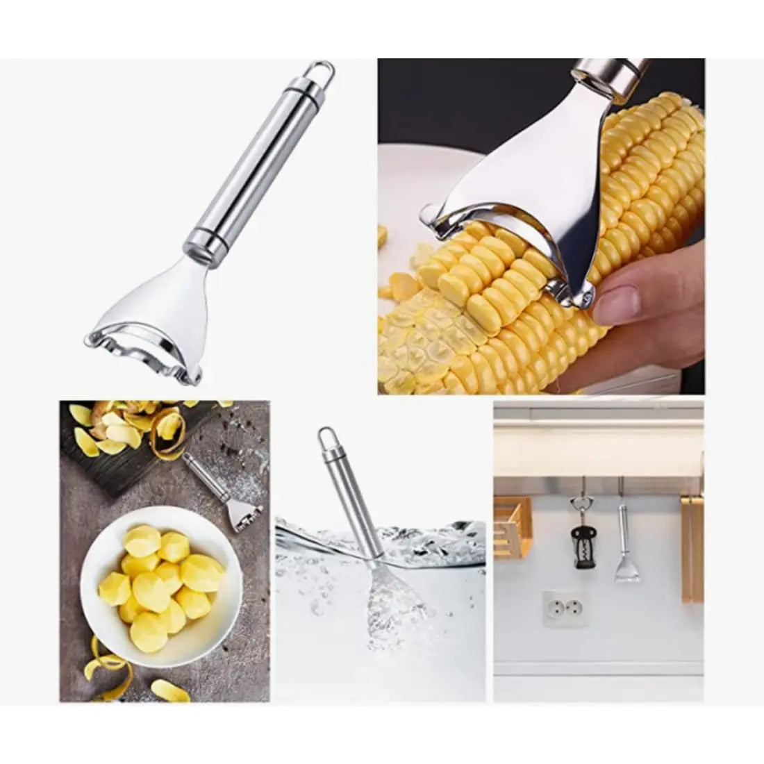 Stainless Steel Corn Peeler Y Shaped Kernel Remover Kitchen