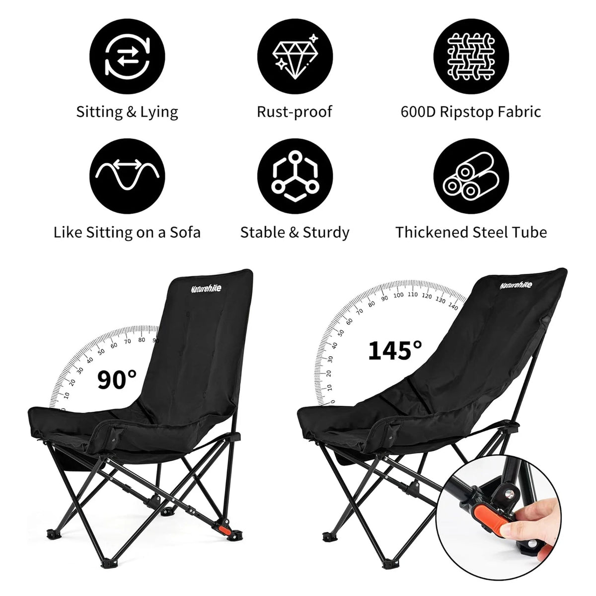 Naturehike Sea Star Outdoor Folding Recliner Chair For Camping