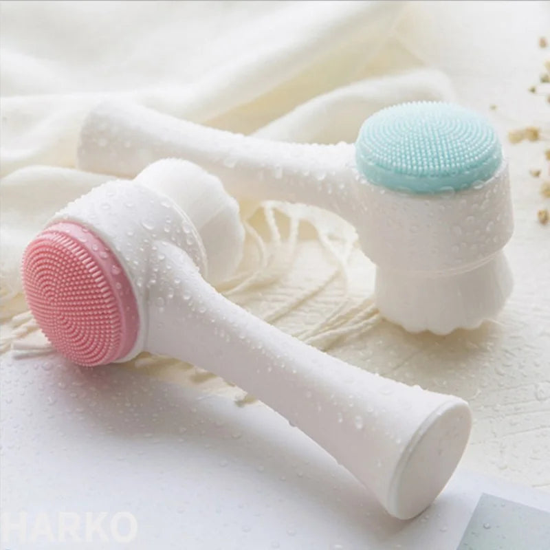 Silicone Double Sided Facial Cleansing Brush For Deep Pore Cleaning
