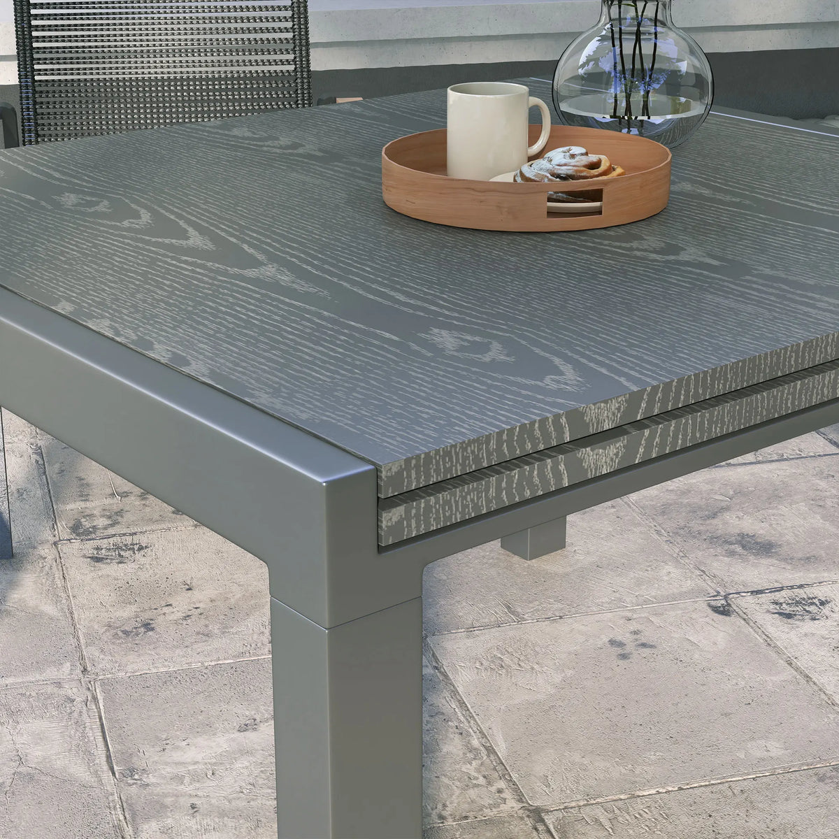 Outsunny Extendable Rectangular Aluminum Patio Dining Table