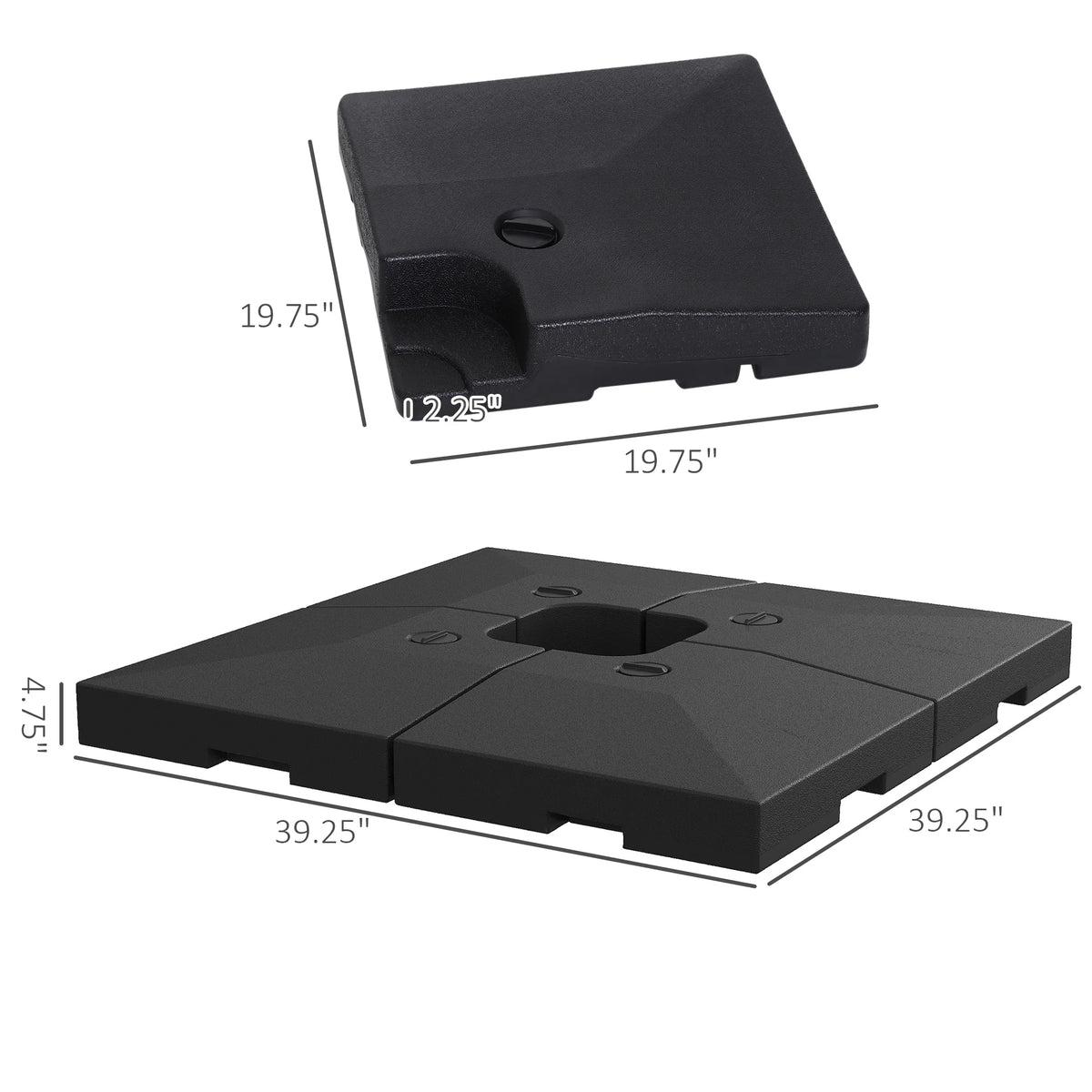 Outsunny Cantilever Patio Umbrella Base Weight Plate Set