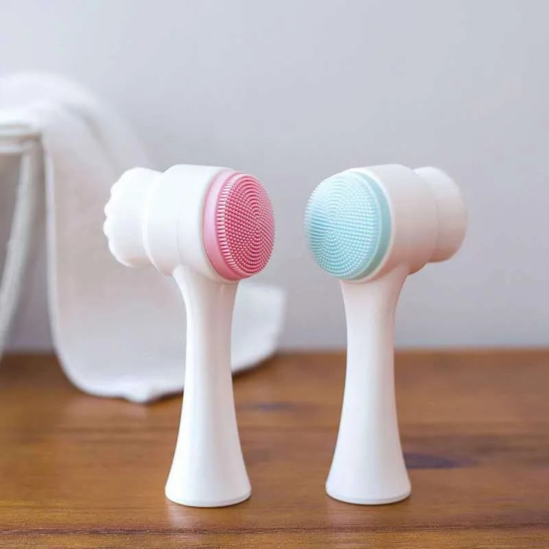Silicone Double Sided Facial Cleansing Brush For Deep Pore Cleaning