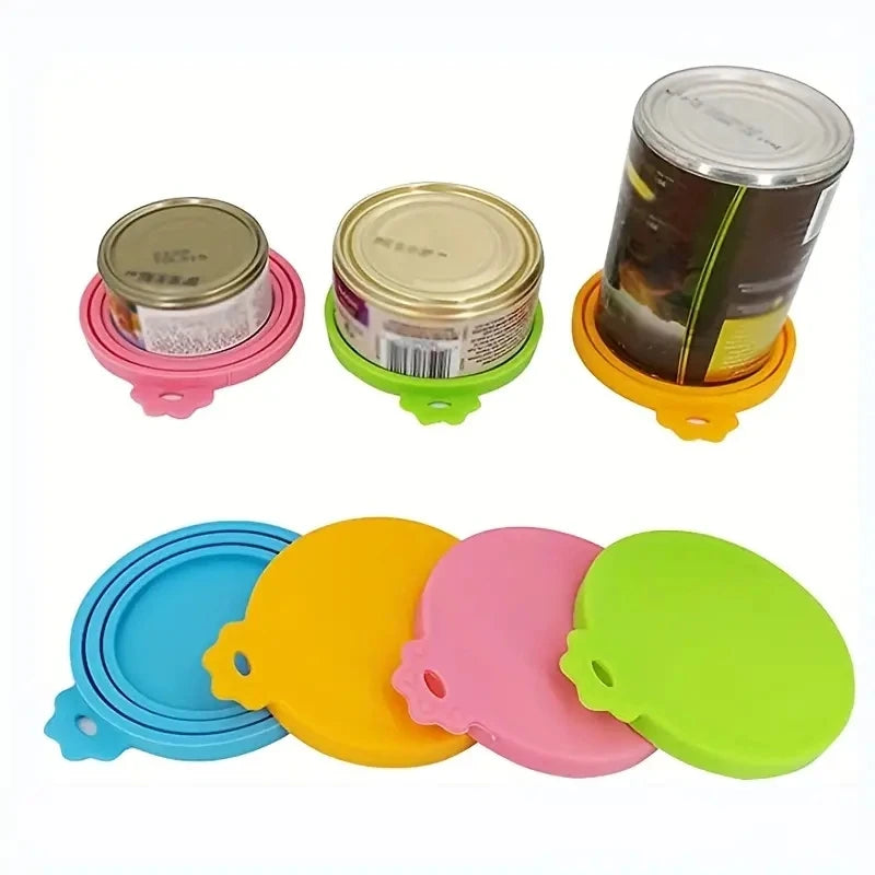 Reusable Silicone Pet Can Lids Keep Food Fresh Sealed