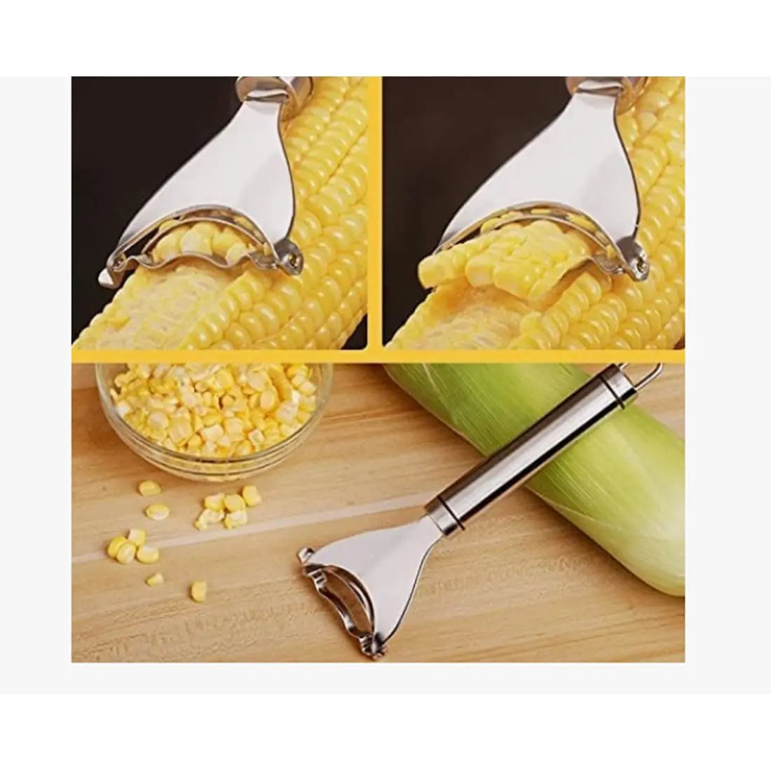 Stainless Steel Corn Peeler Y Shaped Kernel Remover Kitchen