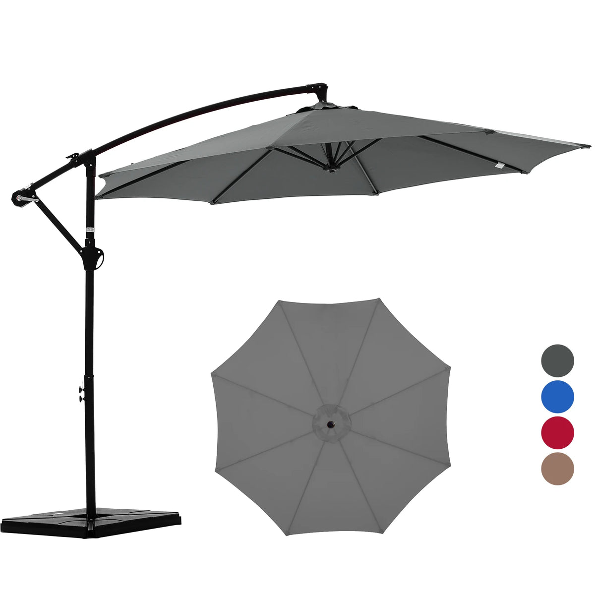 JHK Outdoor Offset Patio Umbrella With Adjustable Tilt UV Protection