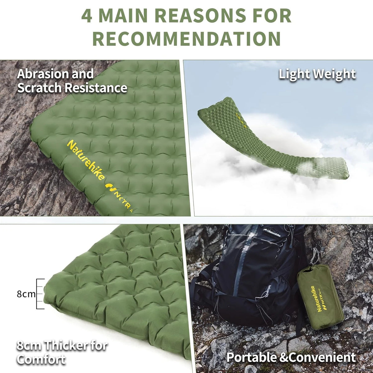 Naturehike Insulated Inflatable Sleeping Pad For Camping