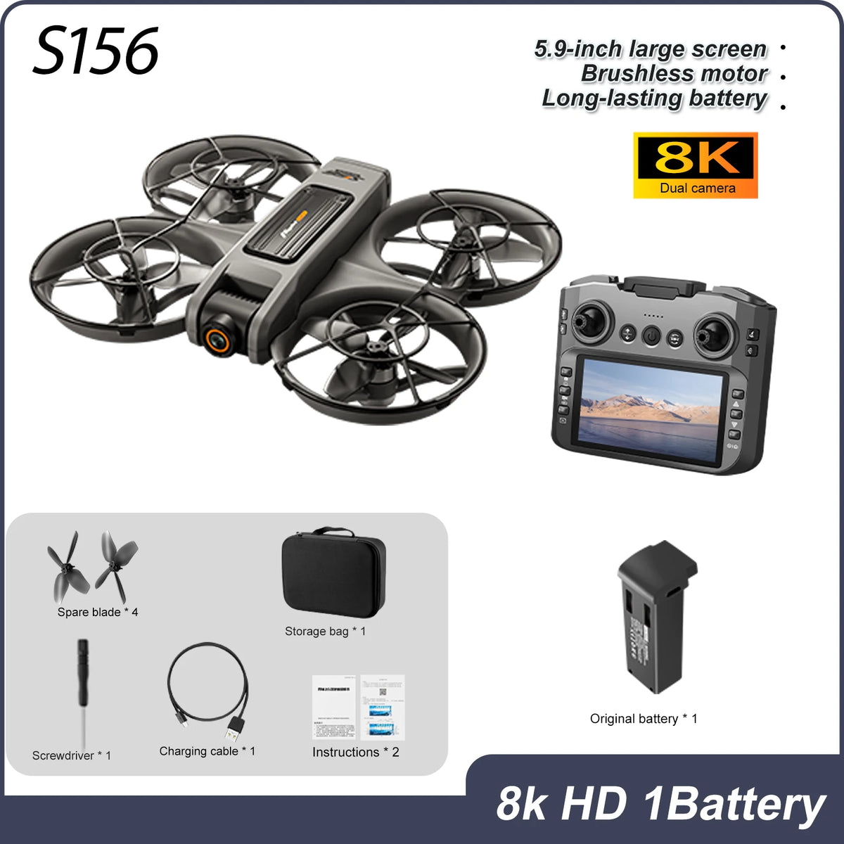 ZNLYRION Brushless RC Drone With Stable Hover And 360 Protection