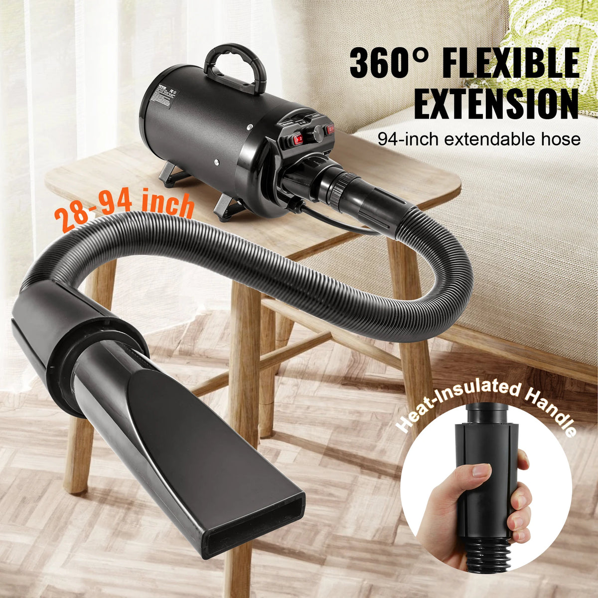 SucceBuy Professional Dog Dryer With Four Nozzles And Adjustable Speed