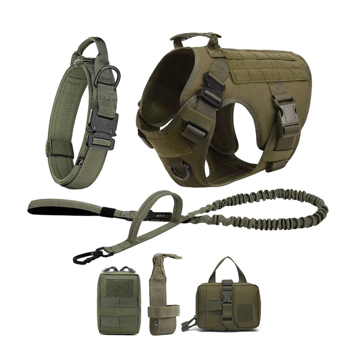 Petravel Tactical Dog Harness With Molle Pouch And Buckle