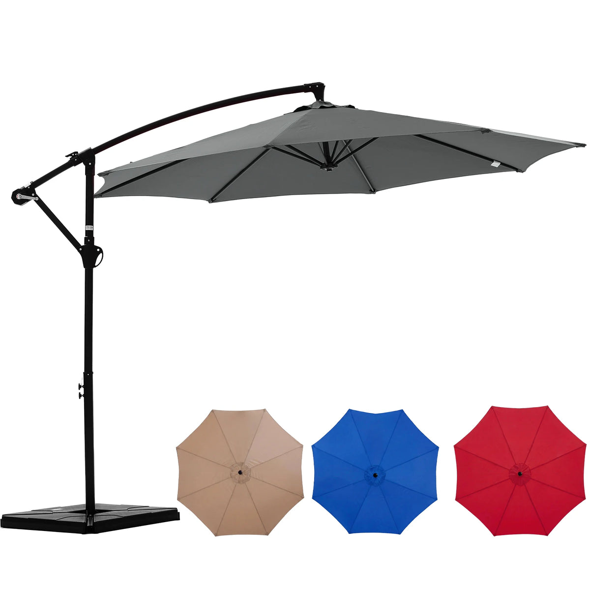 JHK Outdoor Offset Patio Umbrella With Adjustable Tilt UV Protection