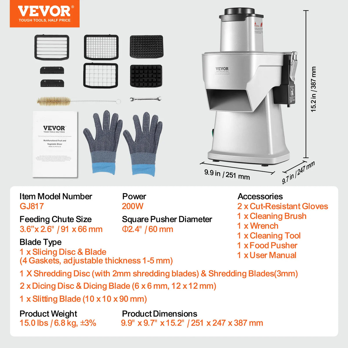 Succebuy 4 in 1 Electric Vegetable Slicer and Chopper
