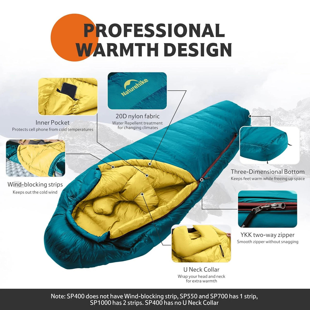 Naturehike Snowbird Duck Down Sleeping Bag For Cold Weather Hiking
