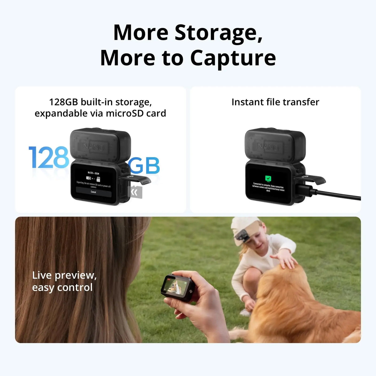 DJI Osmo Nano 4K Action Camera Featuring Stabilized Video Technology