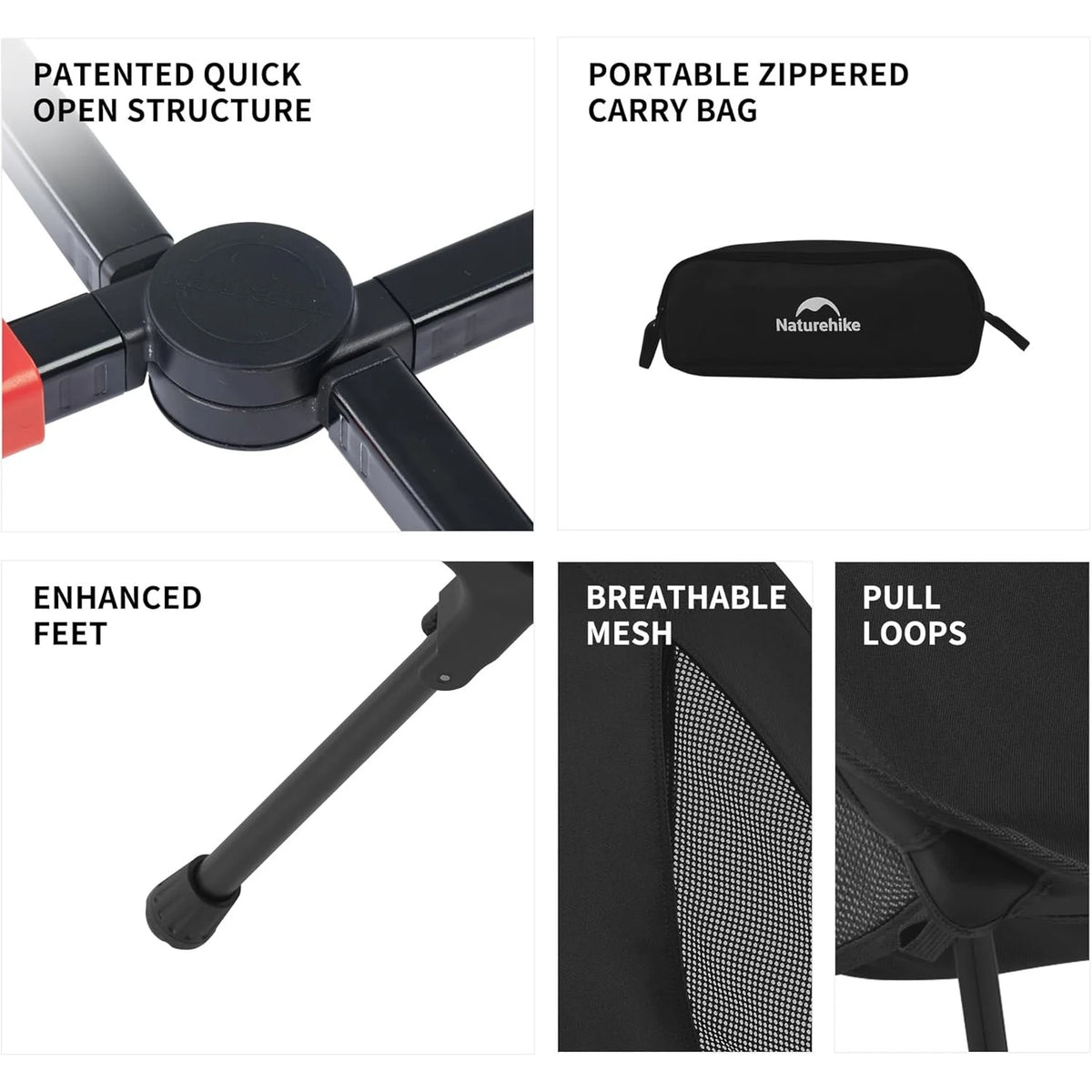 Naturehike Ultralight Folding Camping Chair With Strong Aluminum Frame