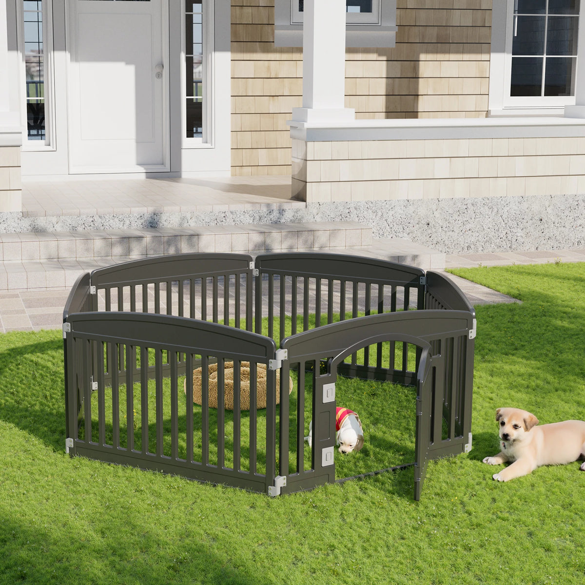 JHK Plastic Dog Playpen Foldable Expandable Pet Fence