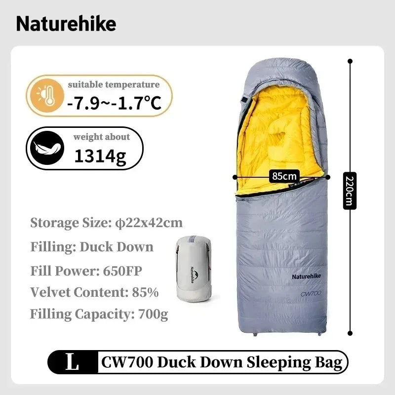 Naturehike Duck Down Winter Sleeping Bag For Camping And Hiking