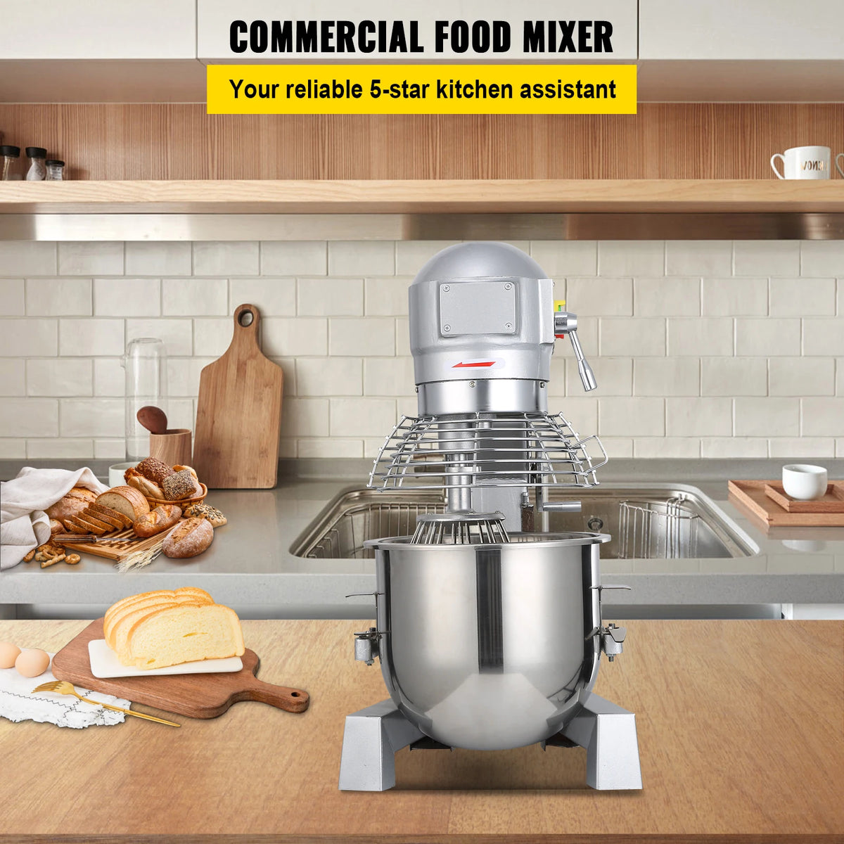 SucceBuy Commercial Food Mixer Features 3 Speeds And Stainless Build