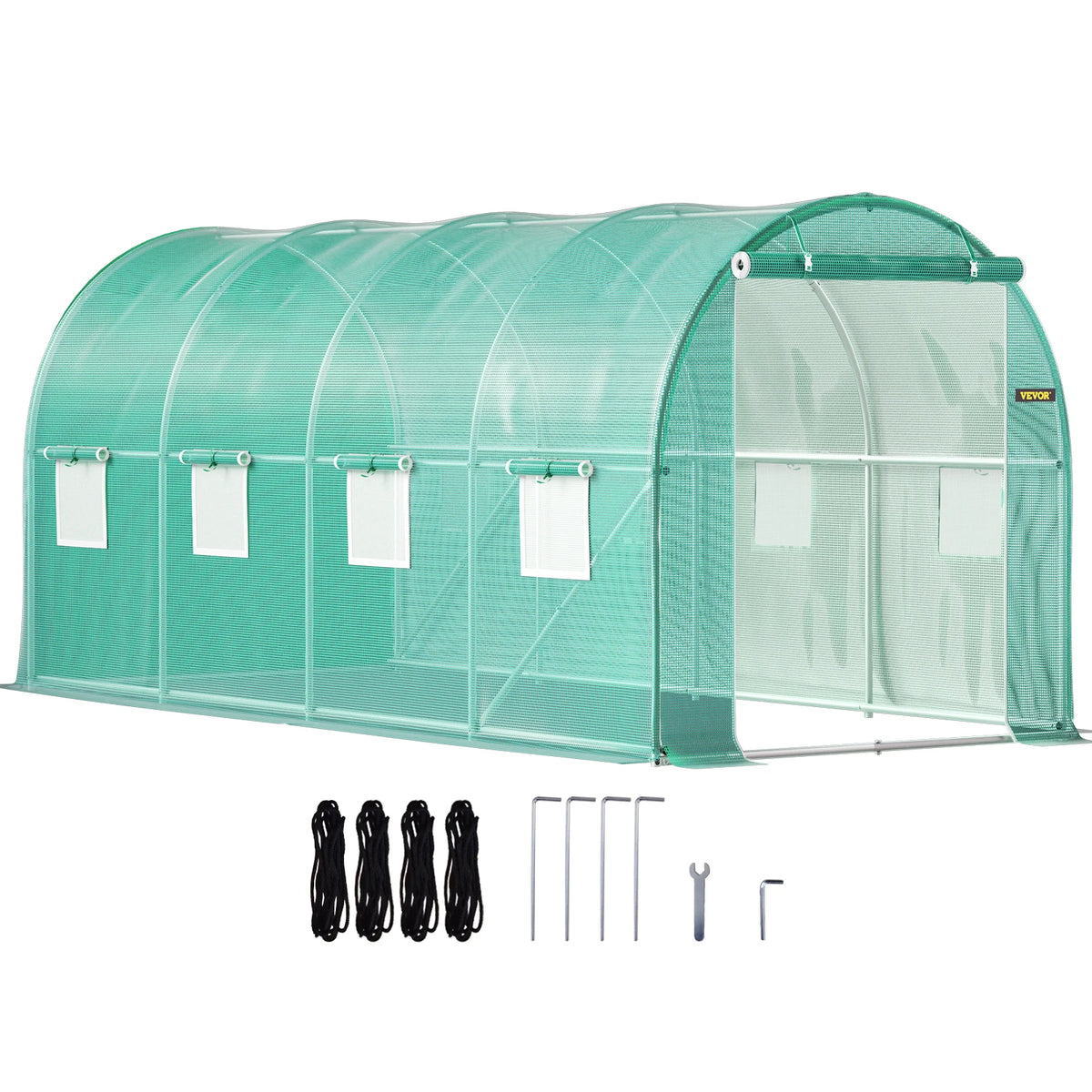 SucceBuy Walk In Tunnel Greenhouse With Galvanized Frame Waterproof Cover