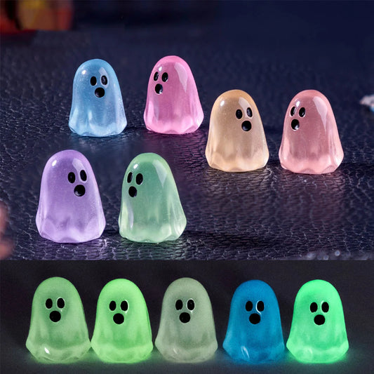 Luminous Resin Ghost Figurines Halloween Miniature Landscape Pieces