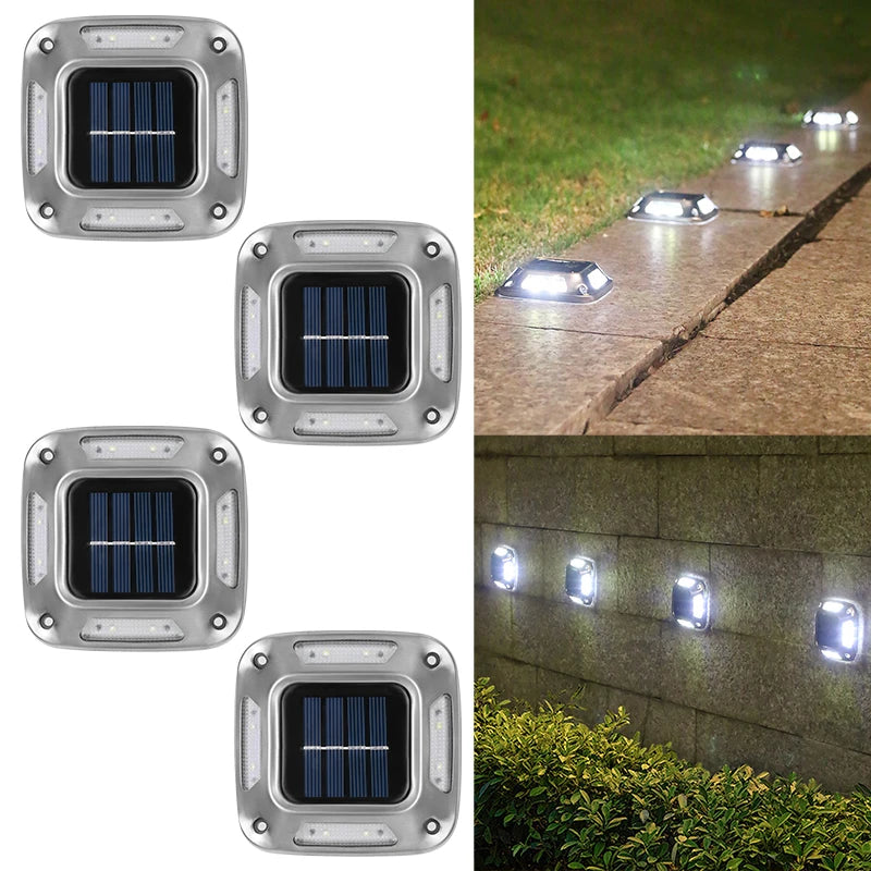 8 Led Solar Driveway Light Waterproof Outdoor Garden Pathway Lamp