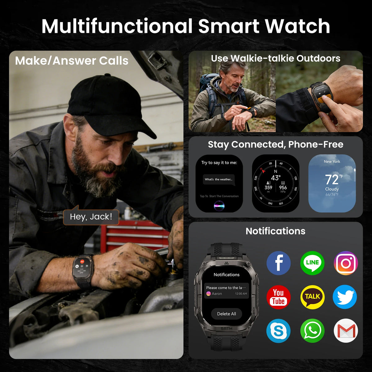 Kospet Tank M4C Advanced Gps Smartwatch For Men 5Atm Waterproof