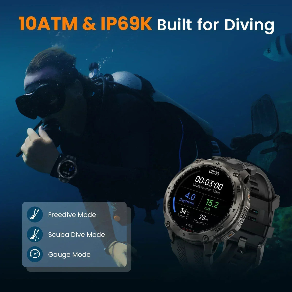 Kospet Tank T4 Smartwatch Featuring GPS And Heart Rate Monitoring