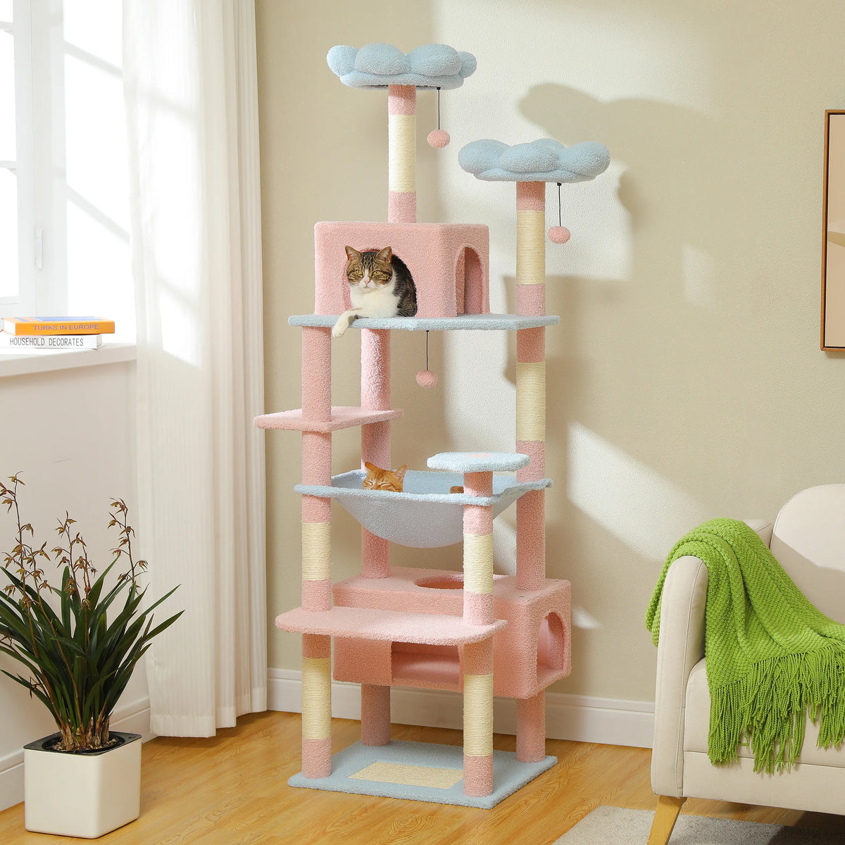 PETEPELA Five Tier Cat Tree Tower With Sisal Scratching Posts