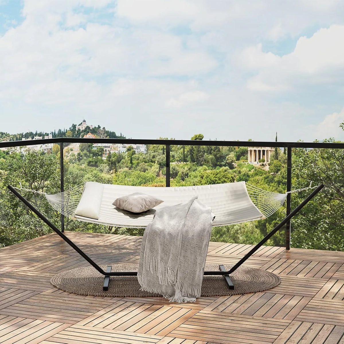 Outdoor Hammock With Stand Heavy Duty Portable Patio Relaxation Set
