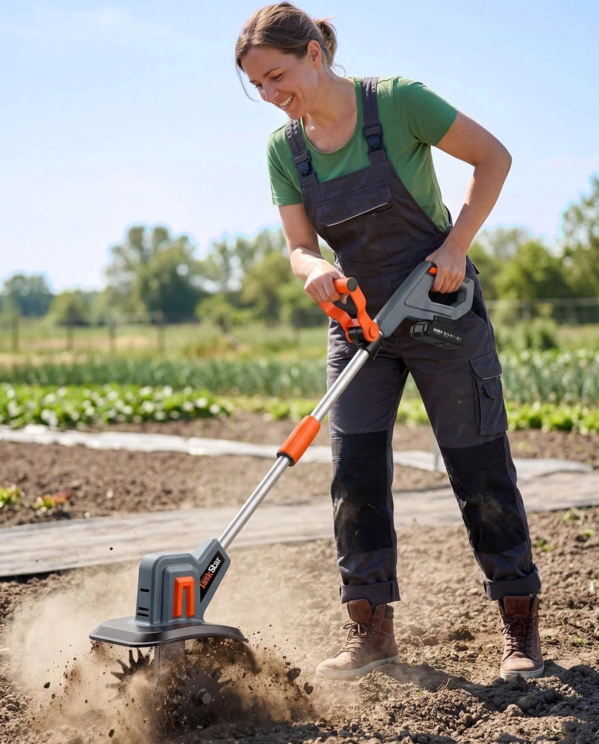 TaskStar Cordless Electric Tiller And Garden Cultivator