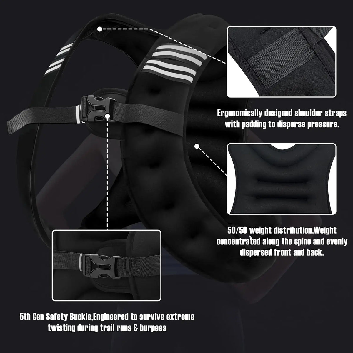 Weight Vest with Reflective Stripe for Training and Running