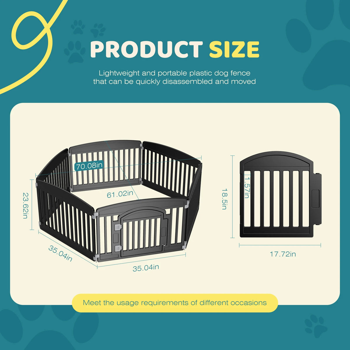JHK Plastic Dog Playpen Foldable Expandable Pet Fence