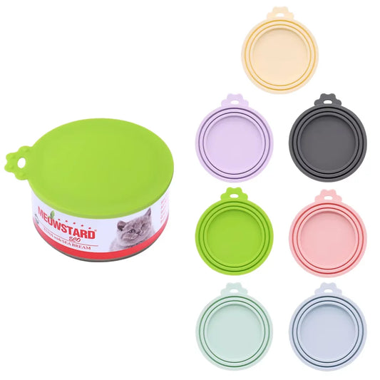 Reusable Silicone Pet Can Lids Keep Food Fresh Sealed