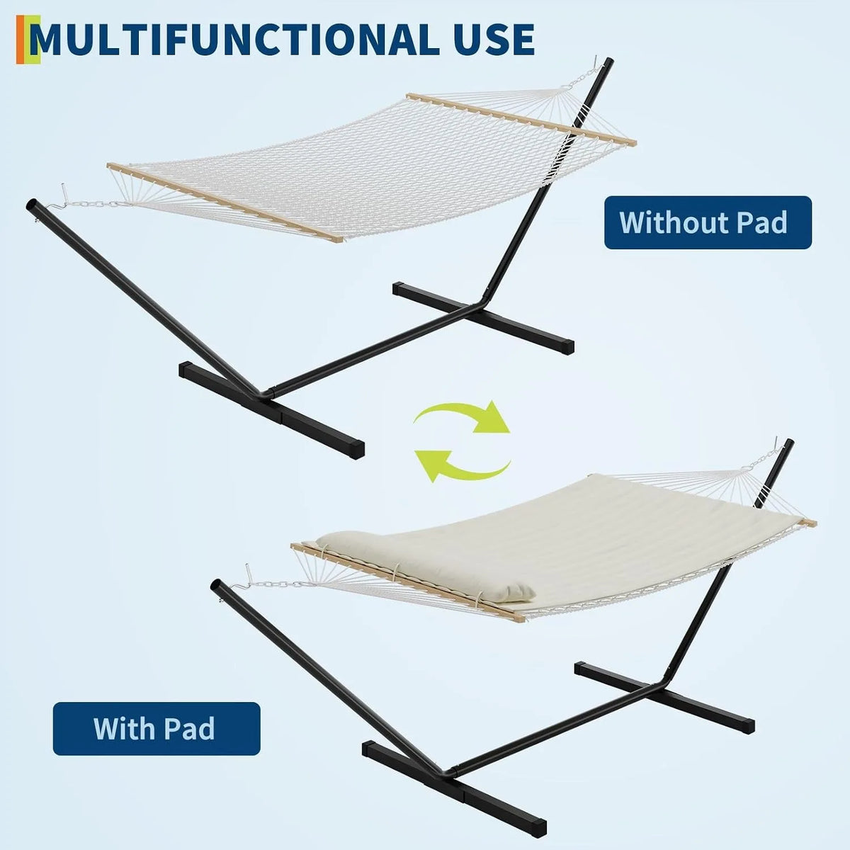 Outdoor Hammock With Stand Heavy Duty Portable Patio Relaxation Set