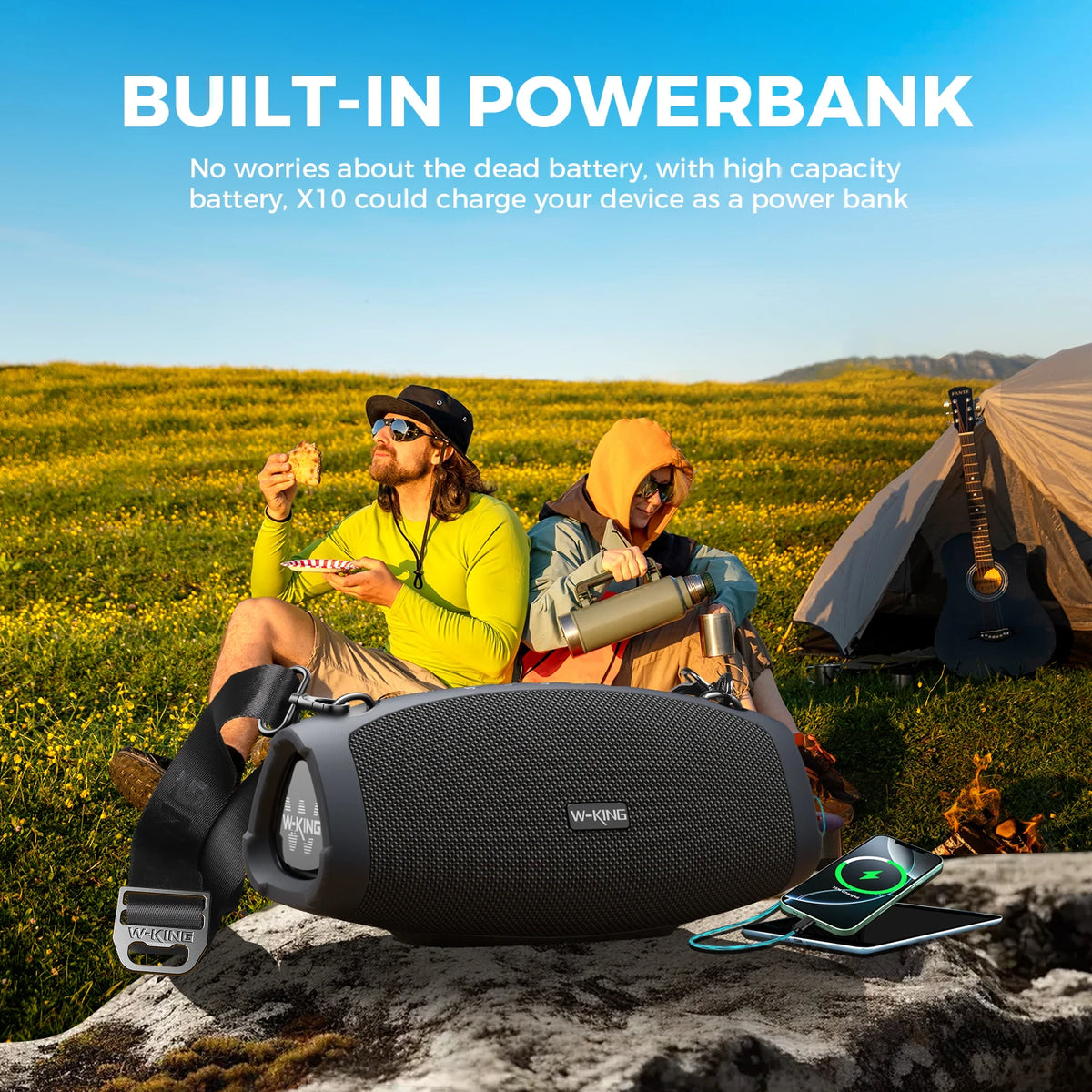 W King Portable Wireless Bluetooth Speaker With Deep Bass