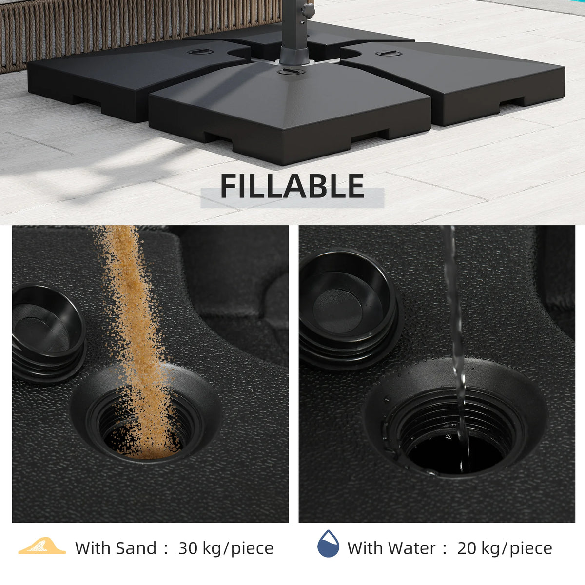 Outsunny Cantilever Patio Umbrella Base Weight Plate Set