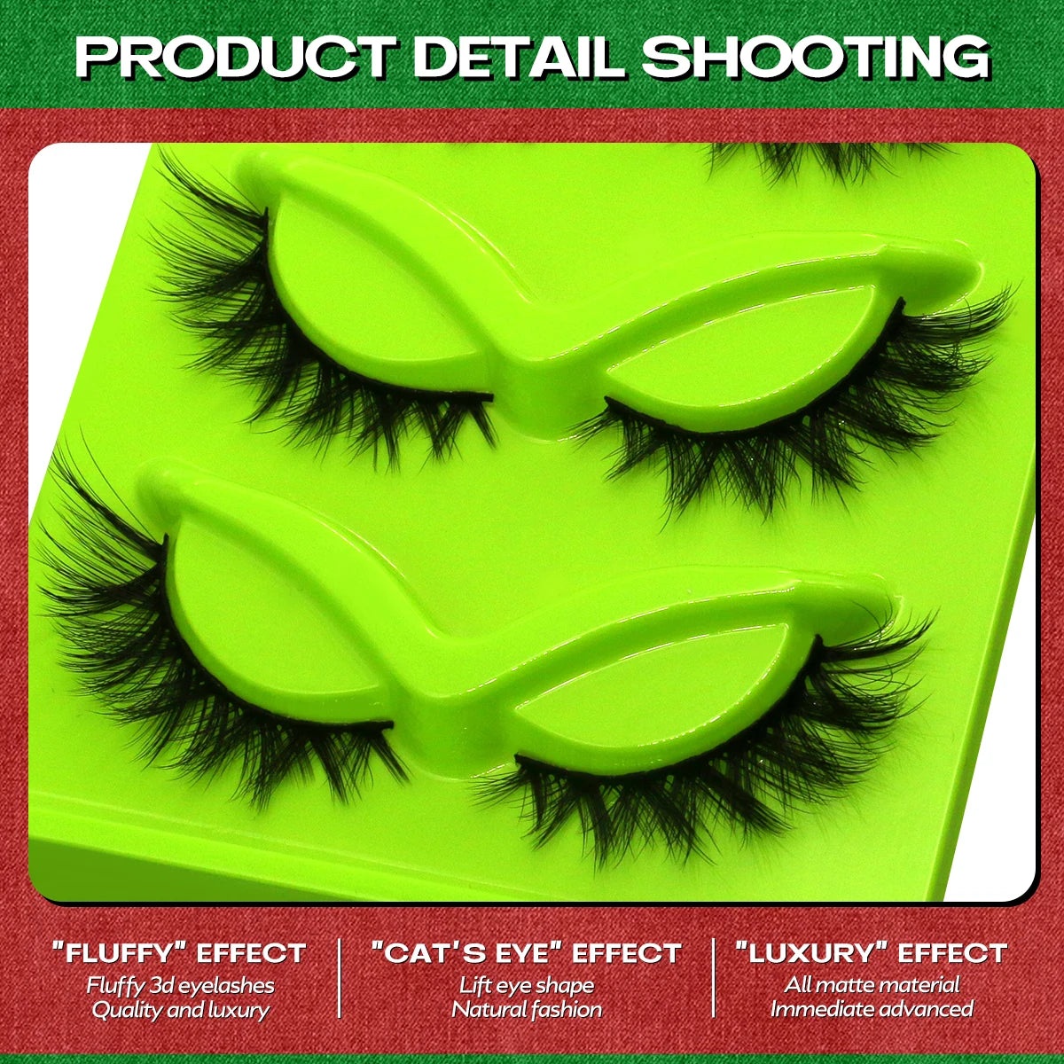 Natural Russian Strip Lashes Synthetic Hair Dramatic Style