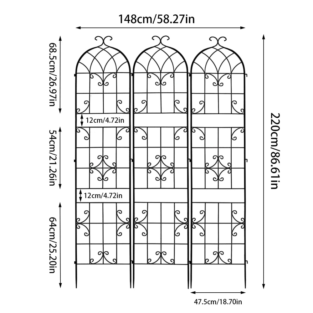 Tall Metal Garden Trellis For Outdoor Climbing Plants And Vines