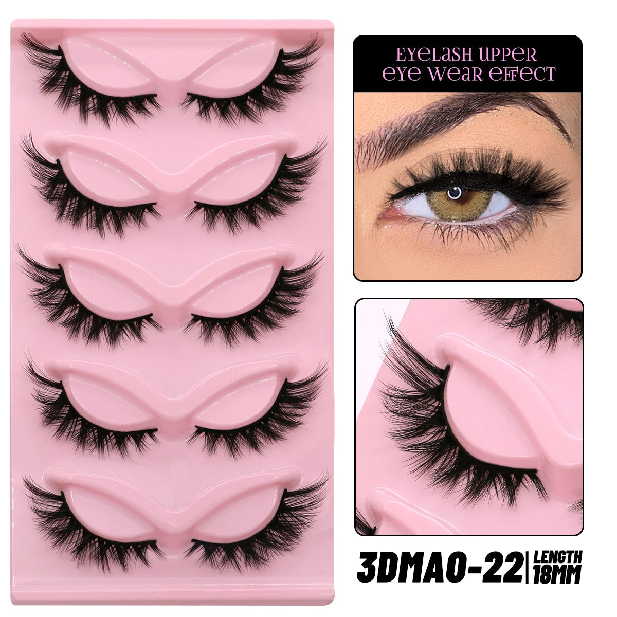Natural Russian Strip Lashes Synthetic Hair Dramatic Style