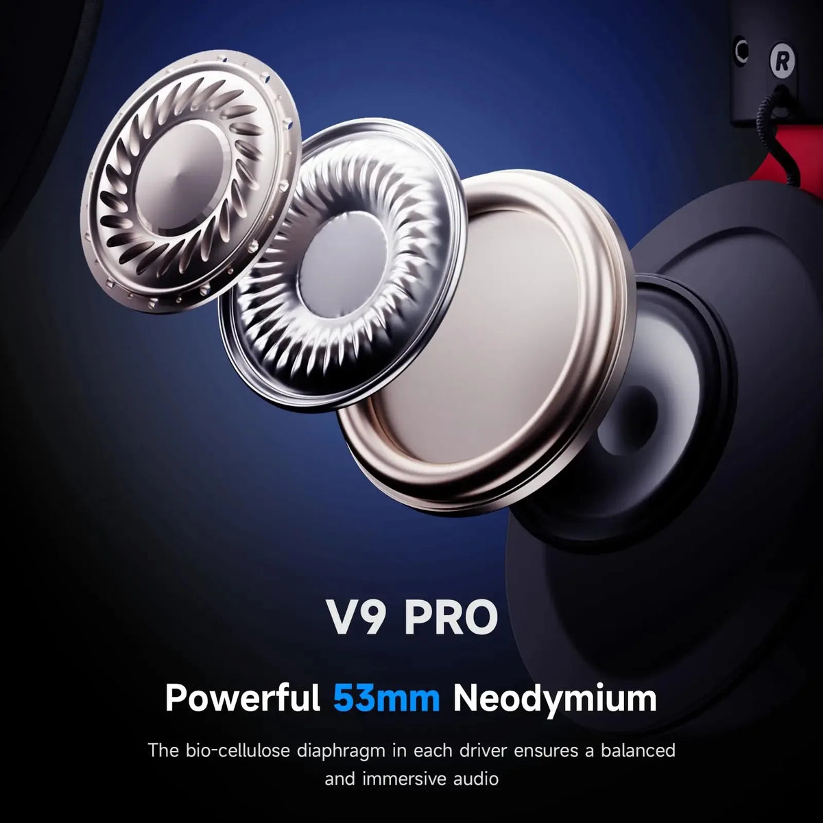 MCHOSE V9 Pro Wireless Gaming Headset 7.1 Surround Sound Mic