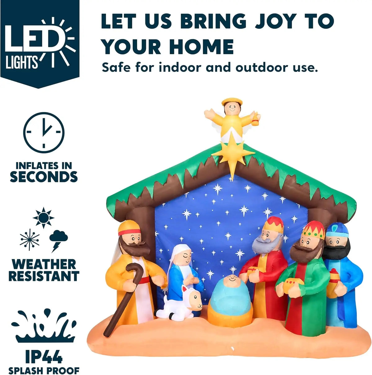Joyfy Christmas Inflatable Nativity Scene With Built In LED Decor