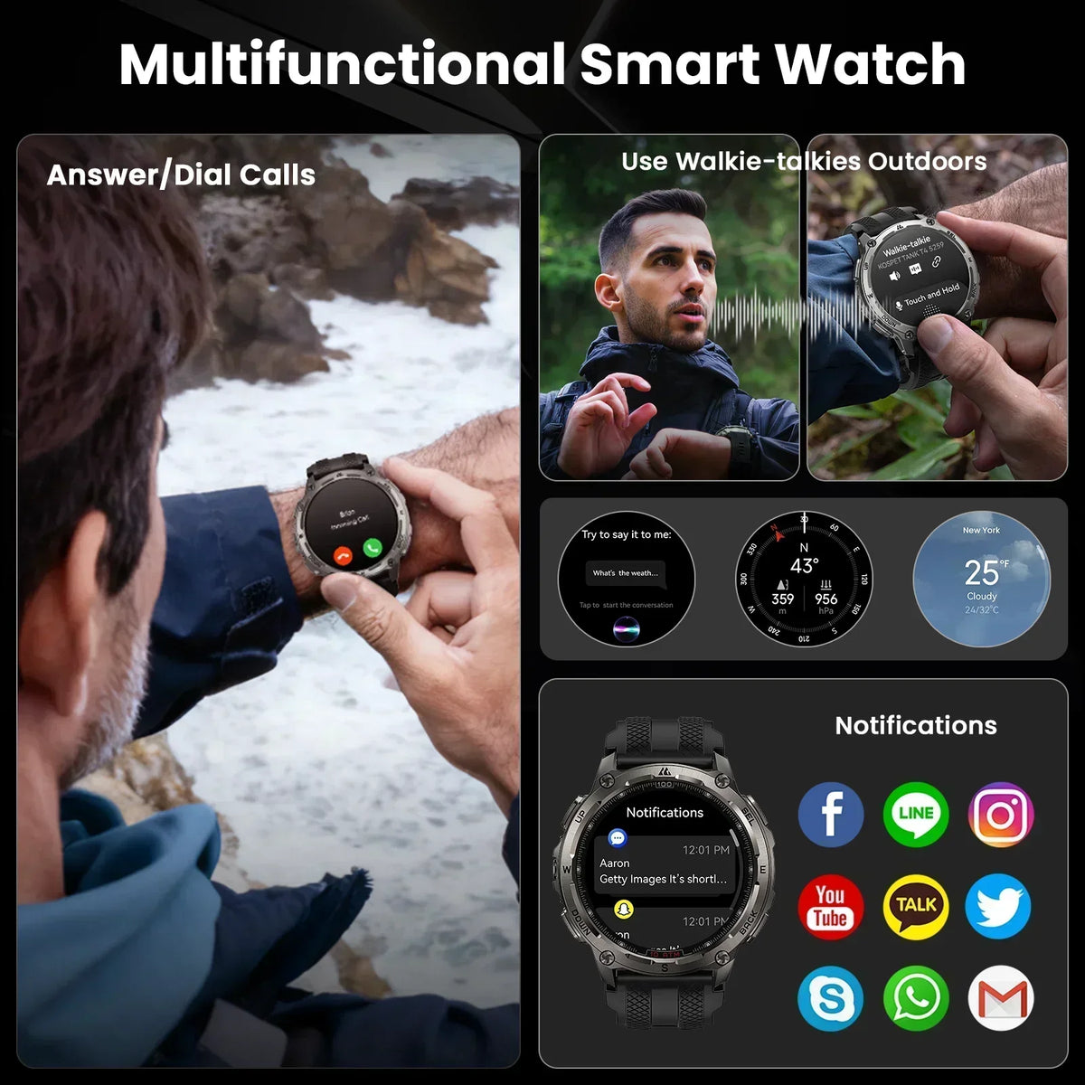 Kospet Tank T4 Smartwatch Featuring GPS And Heart Rate Monitoring