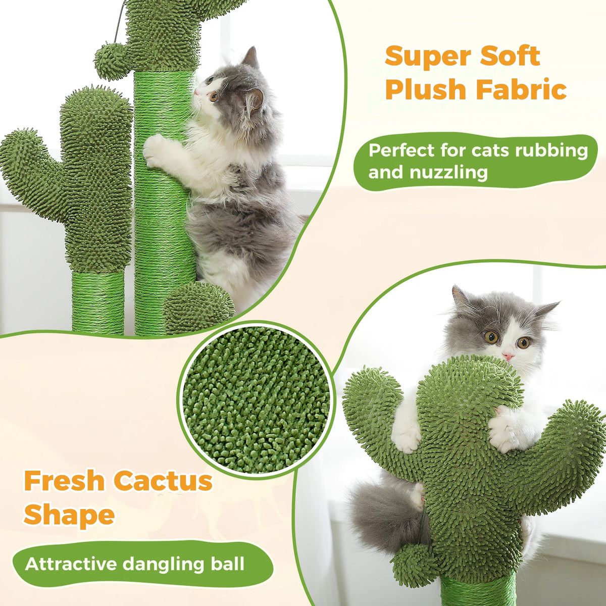 PAWZ Road Indoor Cactus Cat Scratching Post With Sisal Posts