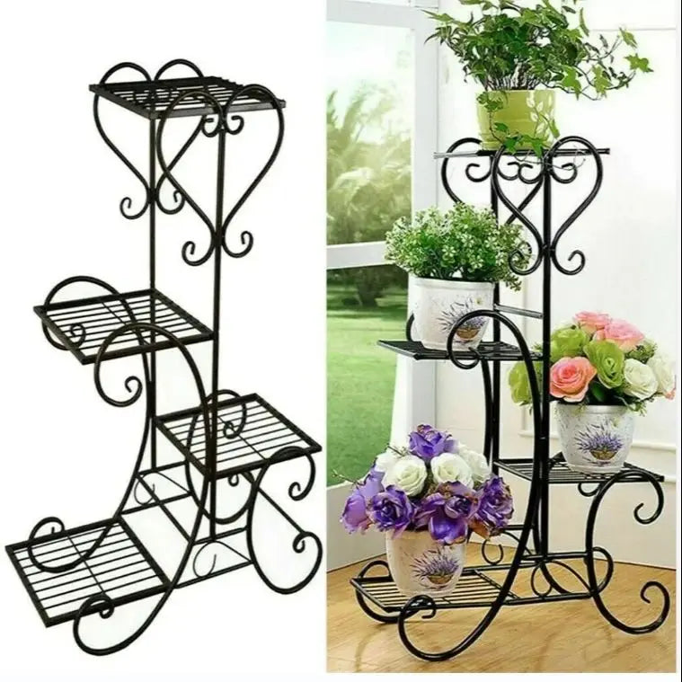 4 Tier Metal Plant Stand For Indoor Outdoor Garden Patio Display