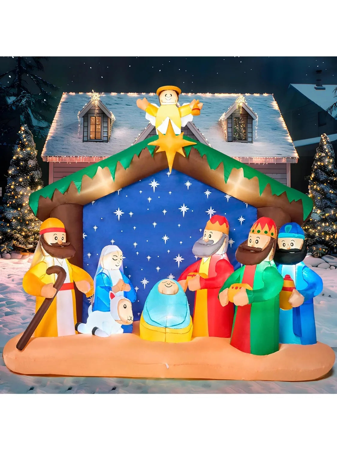 Joyfy Christmas Inflatable Nativity Scene With Built In LED Decor