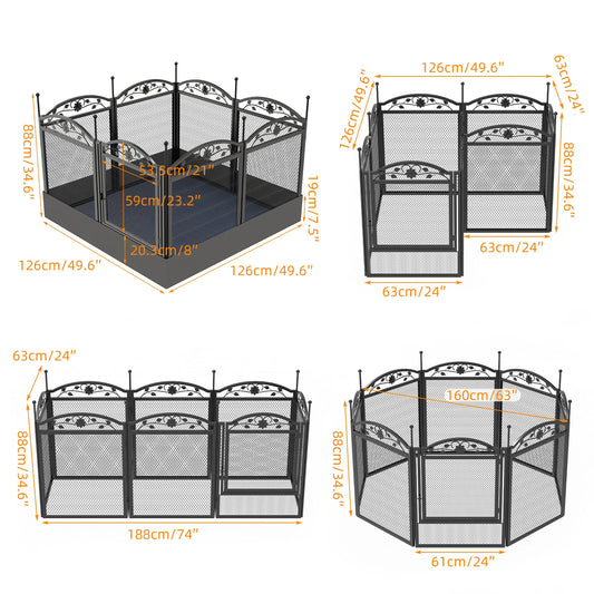 Bingopaw Heavy Duty Metal Dog Playpen With Waterproof Pad