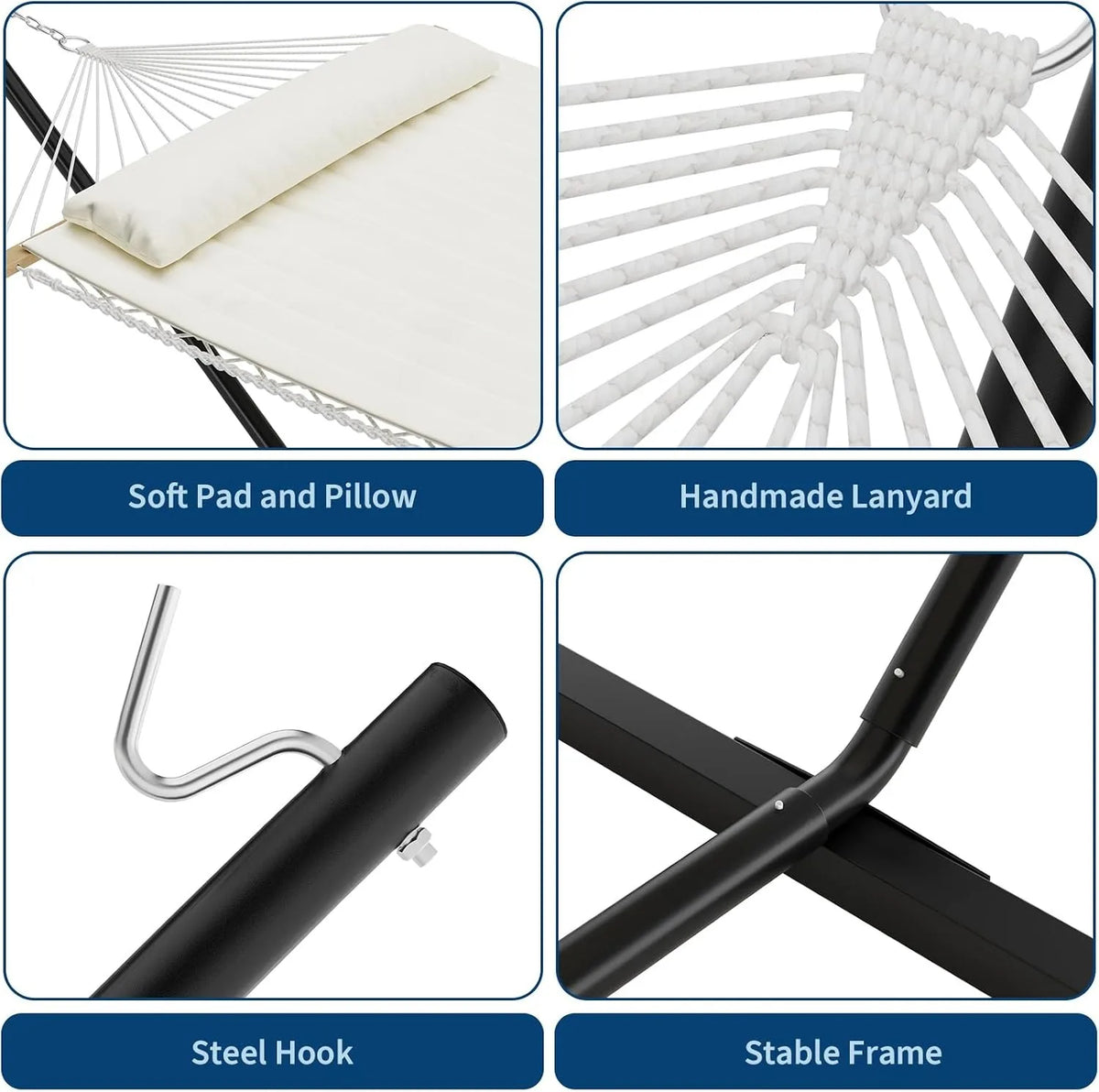 Outdoor Hammock With Stand Heavy Duty Portable Patio Relaxation Set