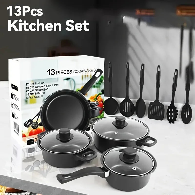 Aehome 13 Piece Stainless Steel Nonstick Cookware Set For Induction