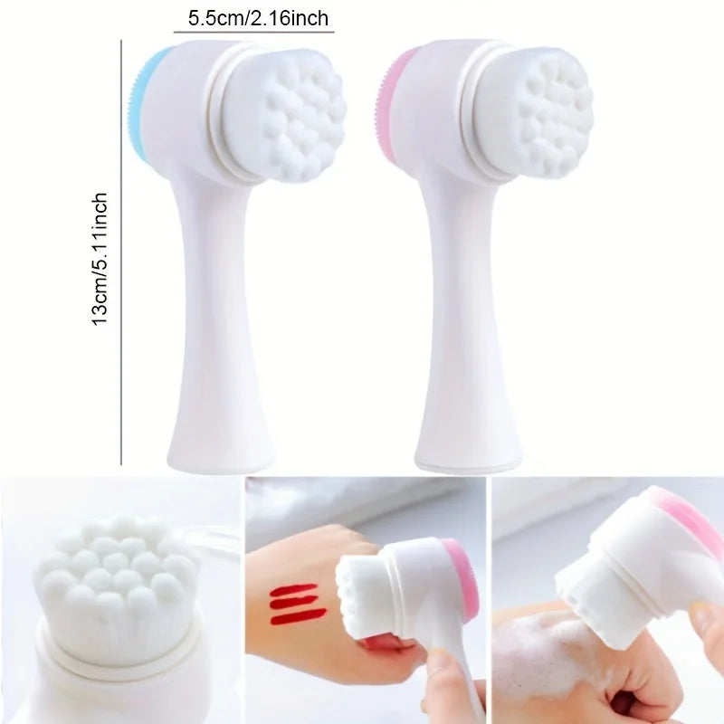 Silicone Double Sided Facial Cleansing Brush For Deep Pore Cleaning